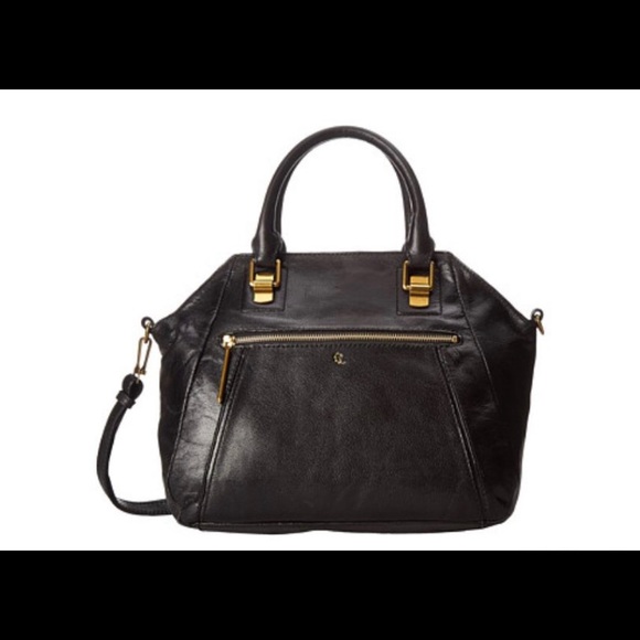 ELLIOT LUCCA Faro Satchel Black W Crossbody Strap - Picture 3 of 12
